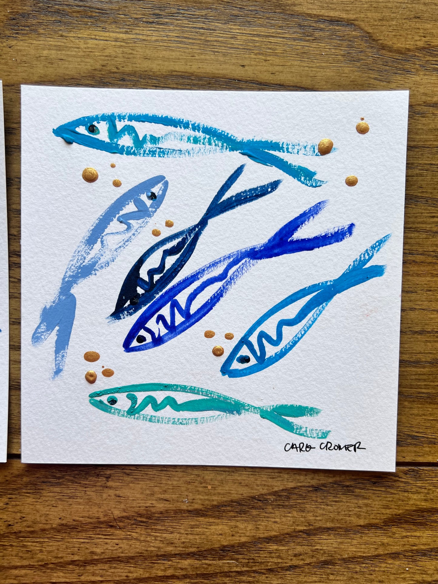 Two 6x6 Fish Paintings