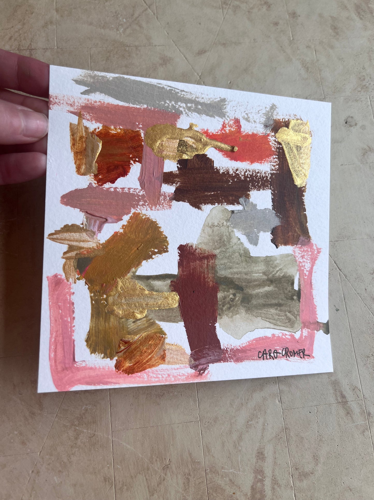 Set of Two 6x6 Abstract Paintings