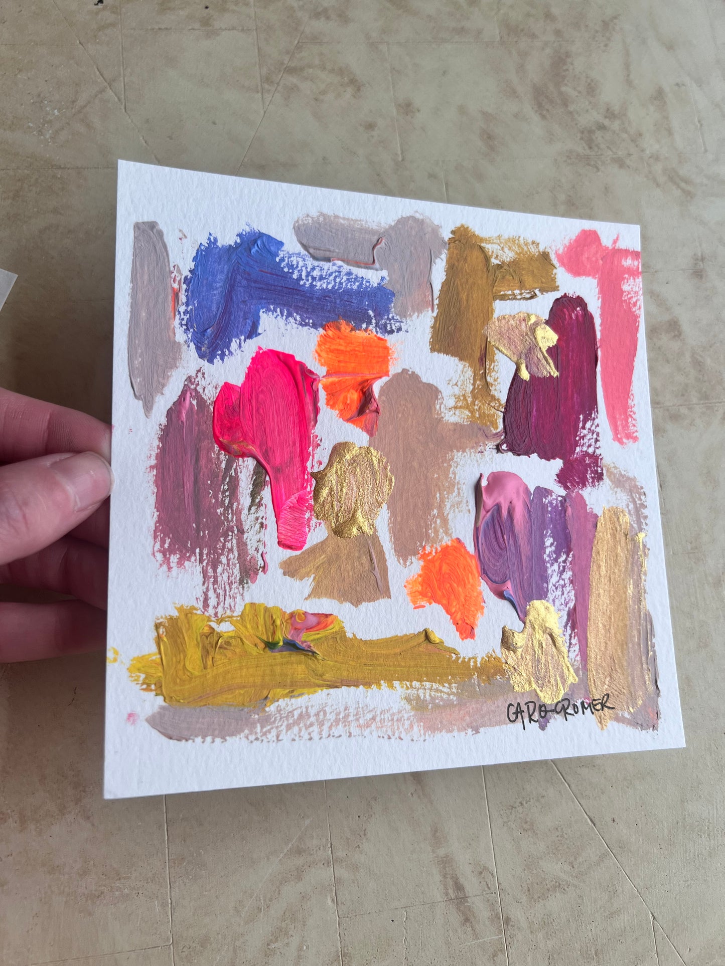 Set of Two 6x6 Abstract Paintings