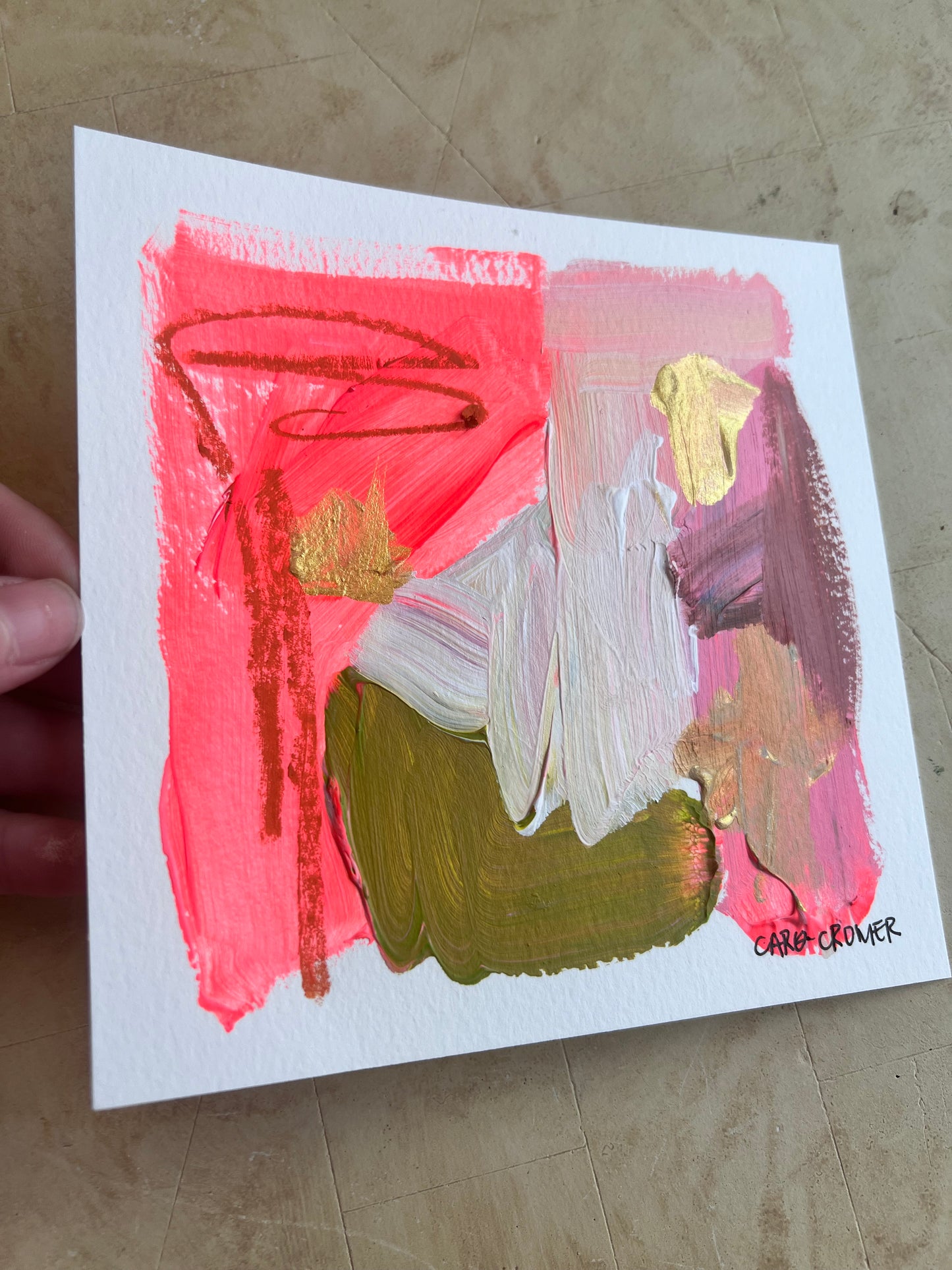 Set of Two 6x6 Abstract Paintings