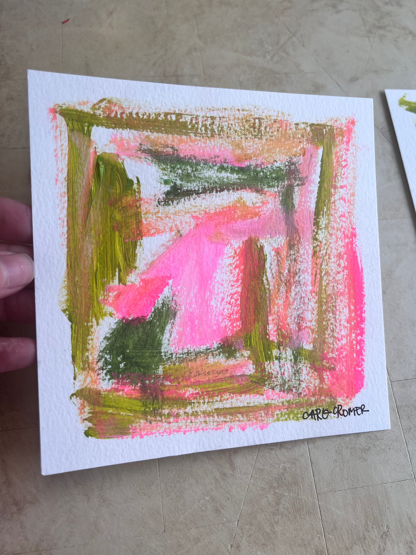 Set of Two 6x6 Abstract Paintings