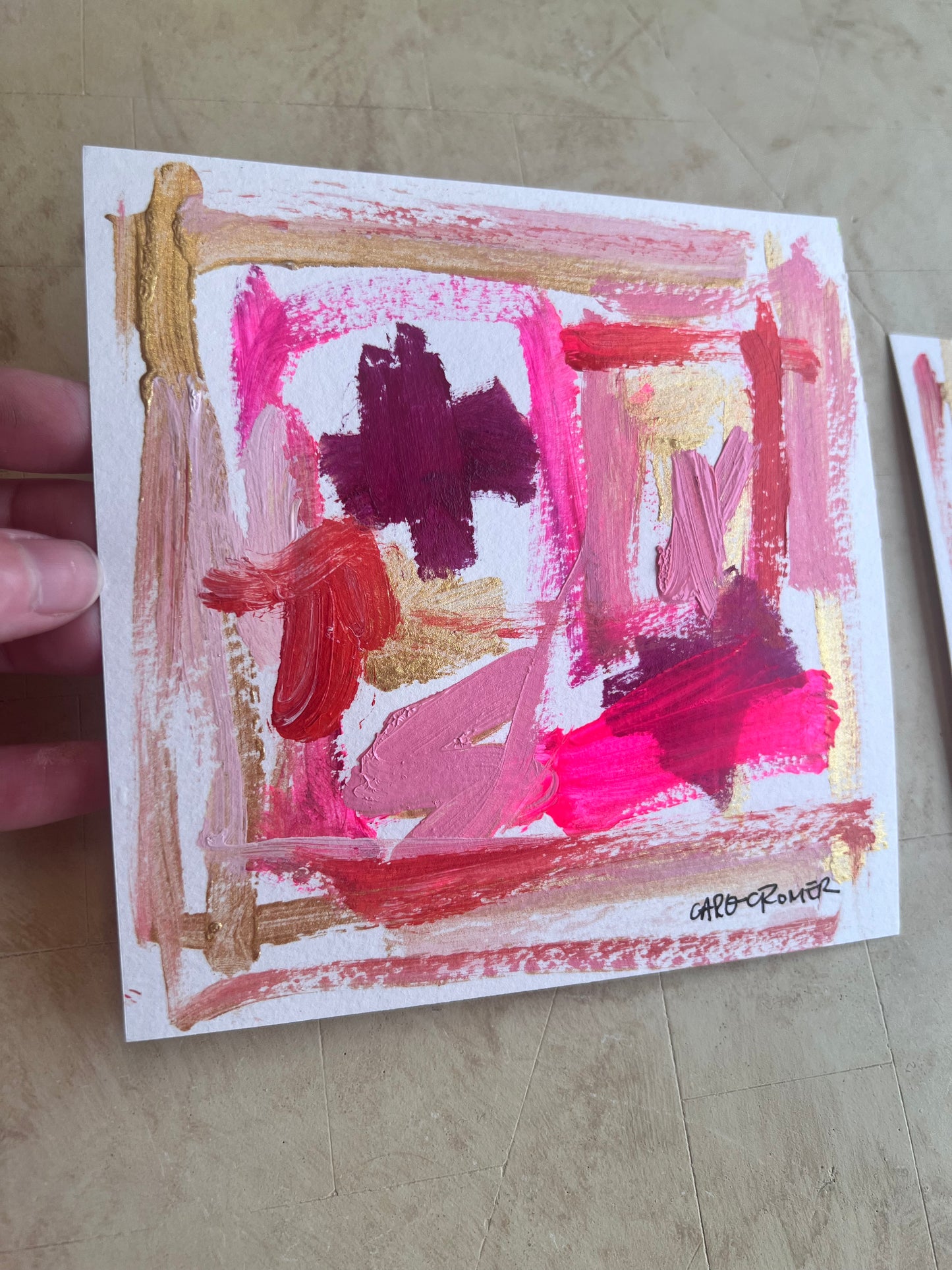 Set of Two 6x6 Abstract Paintings