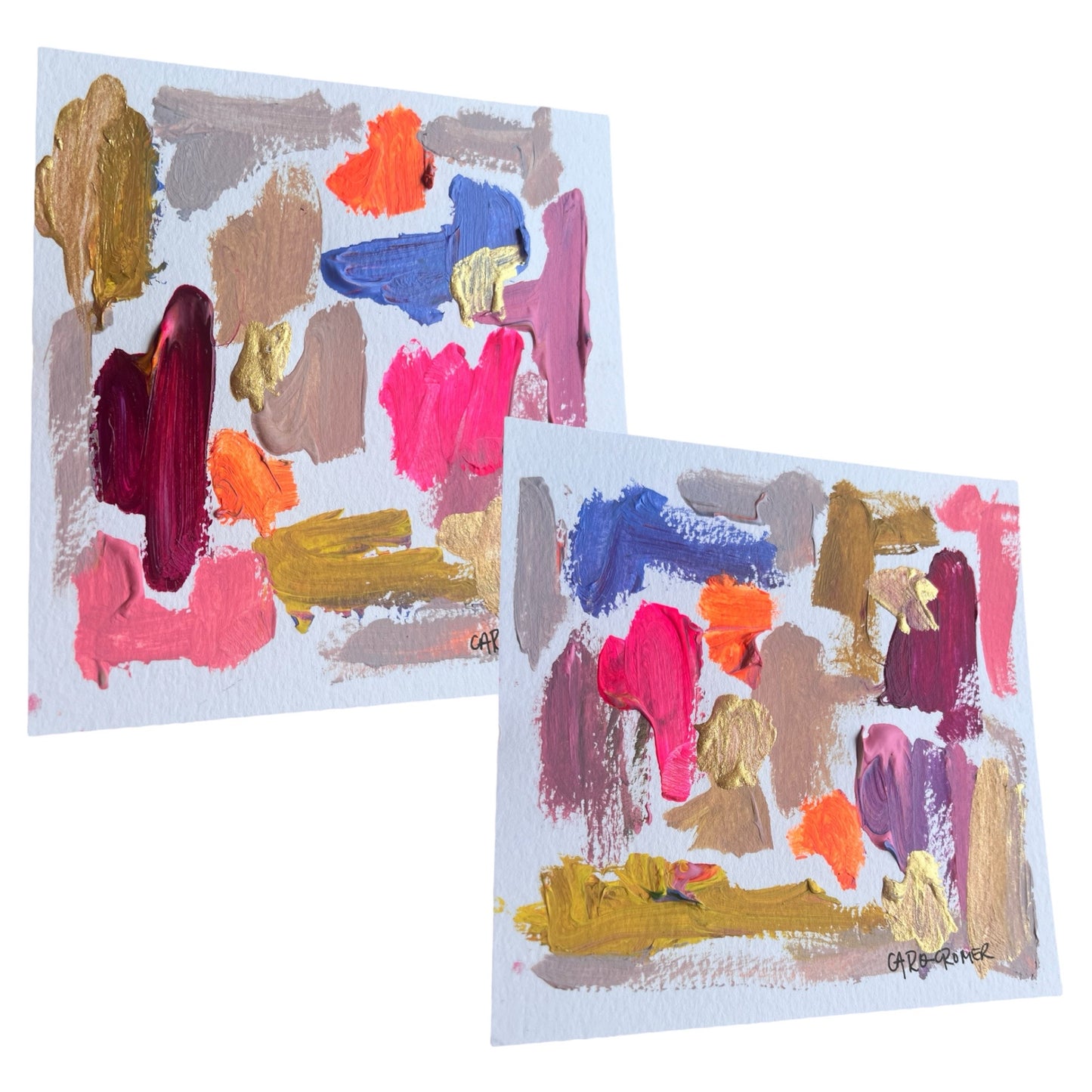 Set of Two 6x6 Abstract Paintings