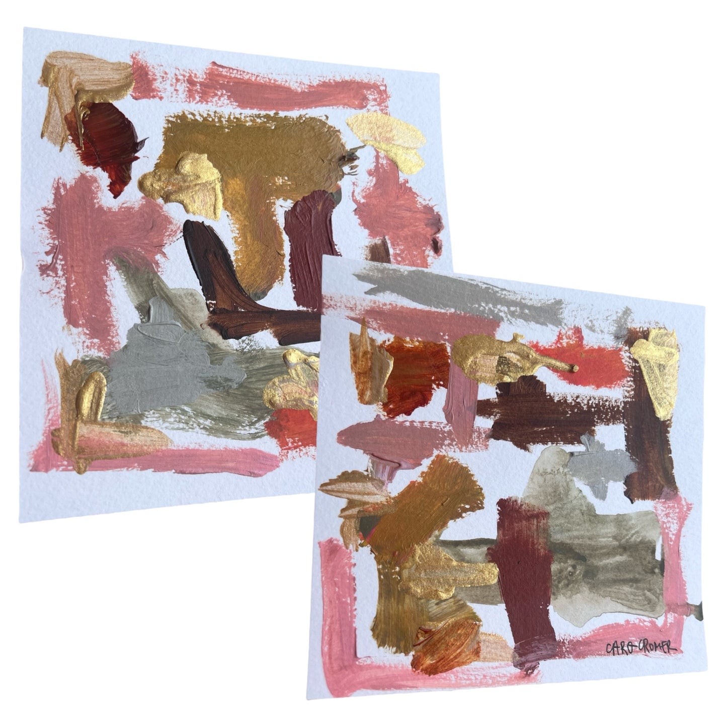 Set of Two 6x6 Abstract Paintings