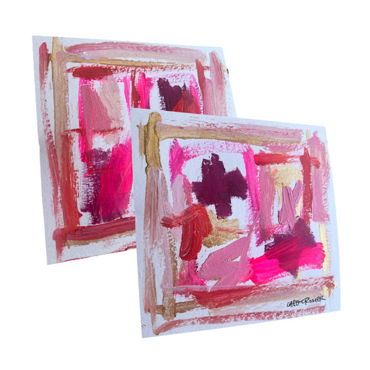 Set of Two 6x6 Abstract Paintings