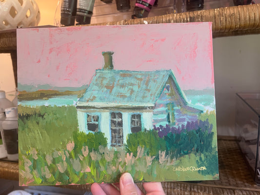 8x10 Cottage by the Sea Canvas Panel