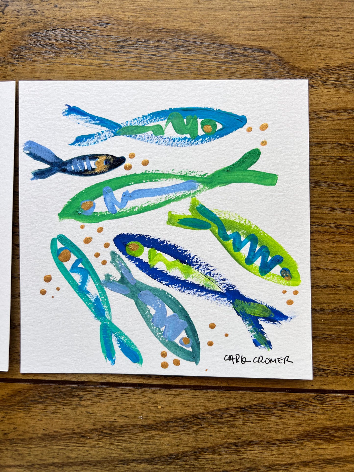 Two 6x6 Fish Paintings