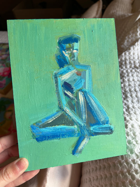 6x8 Figure on Wood Canvas