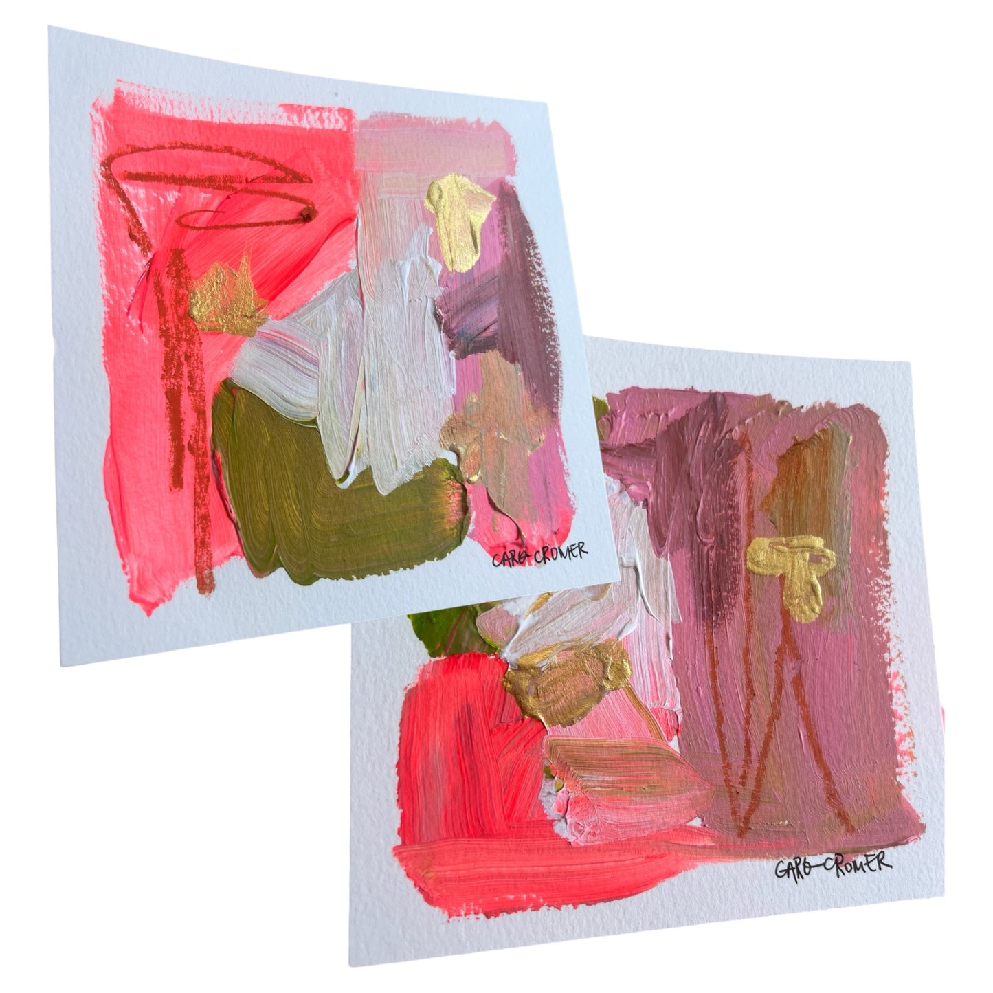 Set of Two 6x6 Abstract Paintings