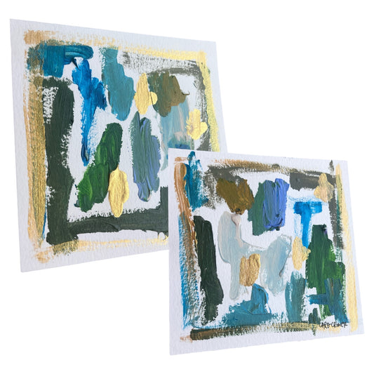 Set of Two 6x6 Abstract Paintings