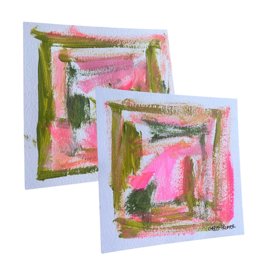 Set of Two 6x6 Abstract Paintings