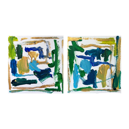 Set of Two 6x6 Abstract Paintings